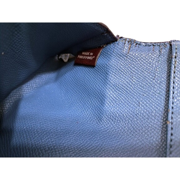 Coach Wristlet Blue Star Canyon Corner Zip Wallet 4"x6" Patriotic USA Leather - Picture 8 of 8